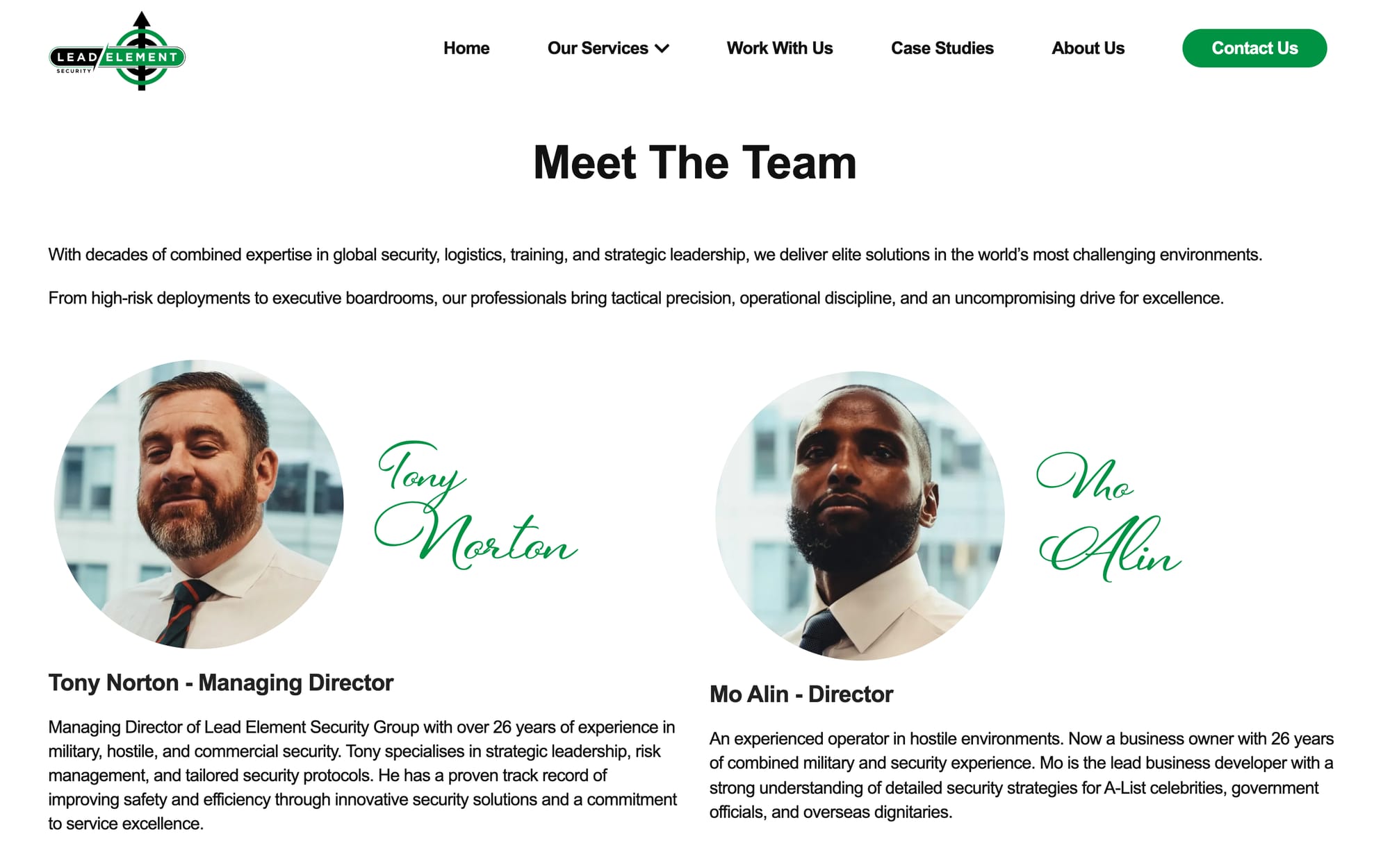 Meet the Team: the veteran directors and team leads.