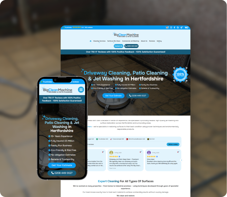 Big Clean Machine website